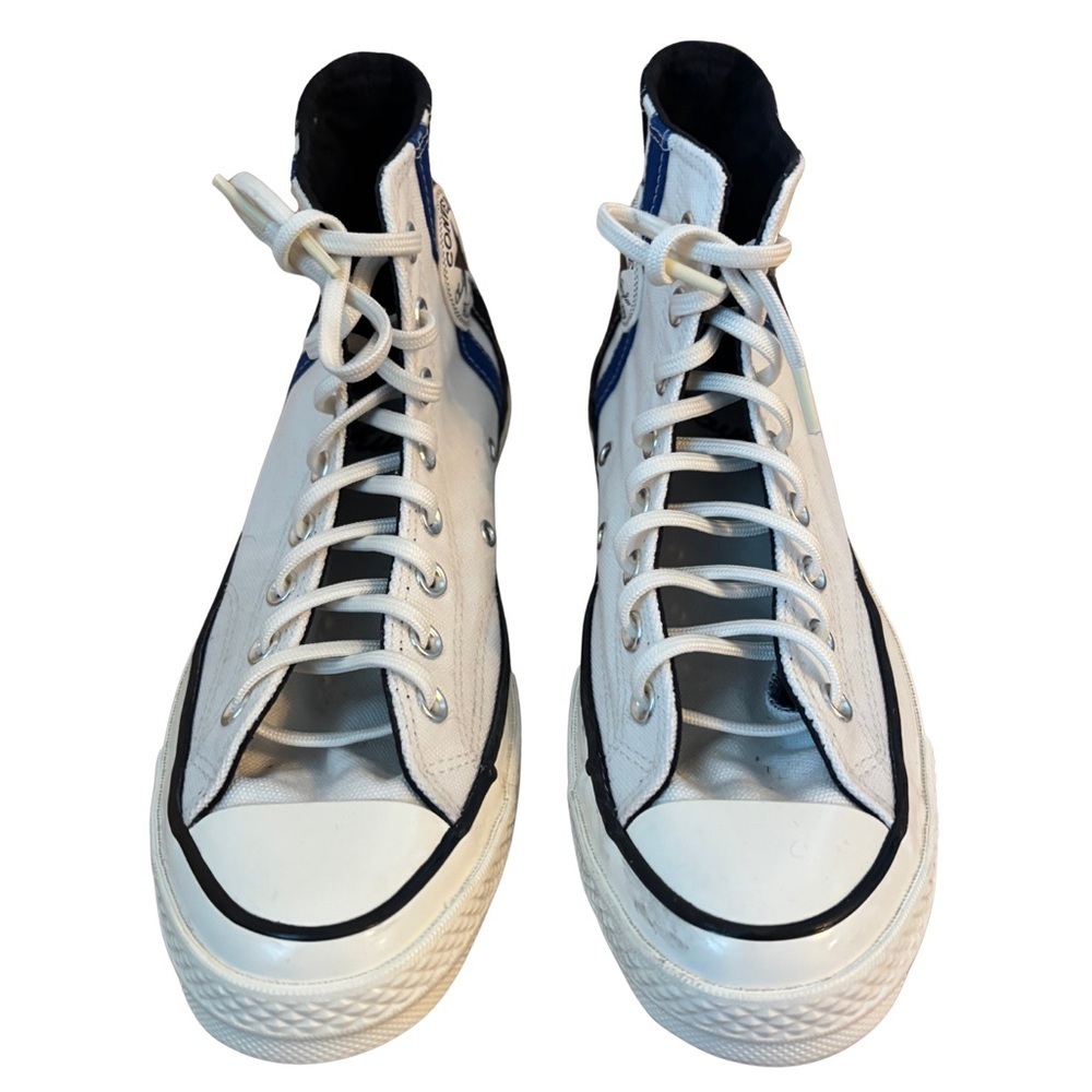 Converse 70 Archival Stripes White and Blue High-Top Canvas Sneakers